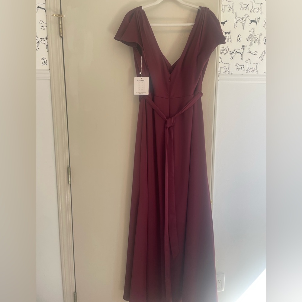 Watters 0142 wine color dress, size 1X, fits like a size 14, NWT